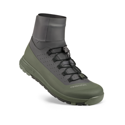Chaussures VTT CRANKBROTHERS STAMP TRAIL SPEEDLACE SEAL Gris/Vert - vue 3/4