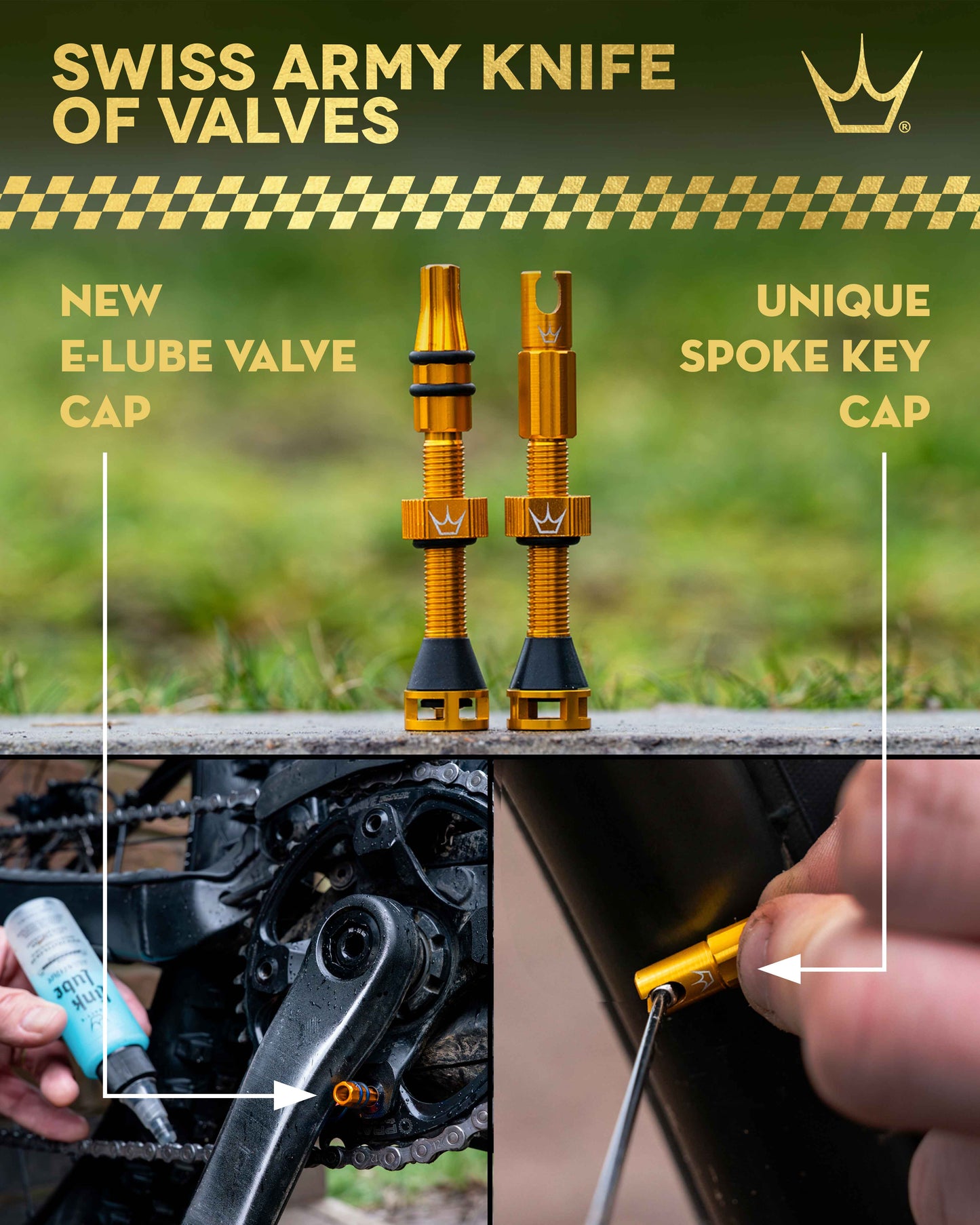 Zawory bezdętkowe PEATY'S HOLESHOT FAST FLOW 60 mm (x2) czarne