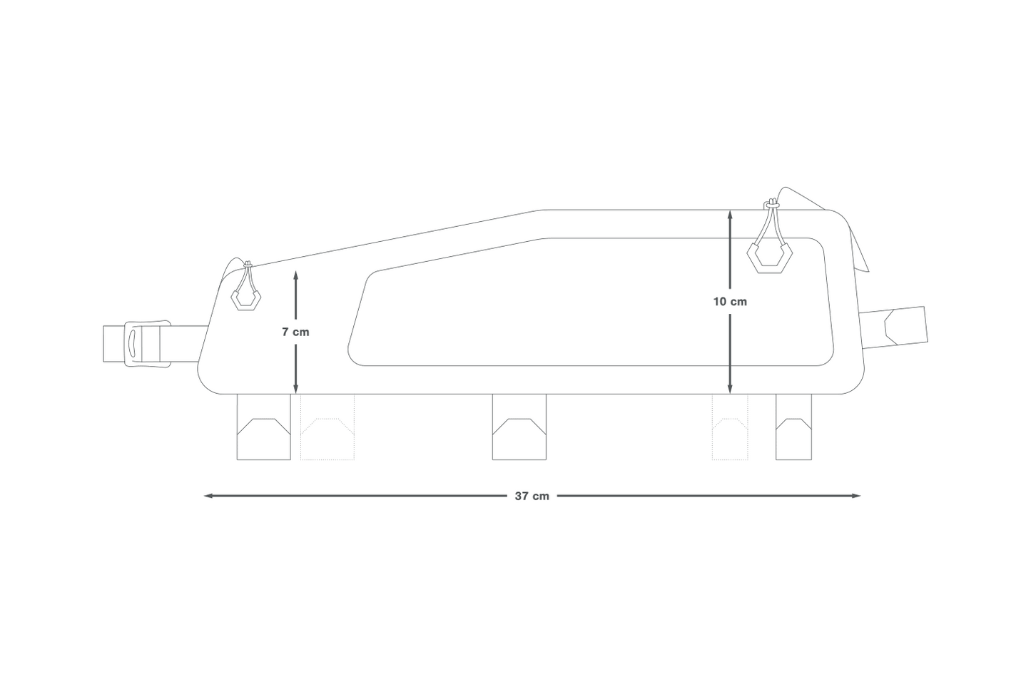 Rámová brašna APIDURA BACKCOUNTRY LONG TOP TUBE PACK 1,8 L Black Grey