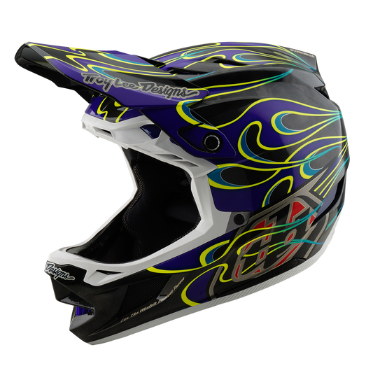 Kask rowerowy Troy Lee Design D4 CARBON MIPS Drip Black/Purple