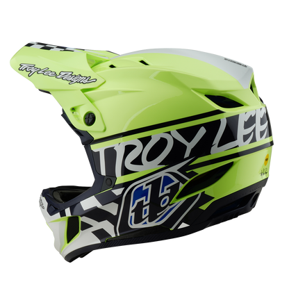 Casque VTT TROY LEE DESIGNS D4 POLYACRYLITE MIPS FIFTY 50 Jaune/Bleu