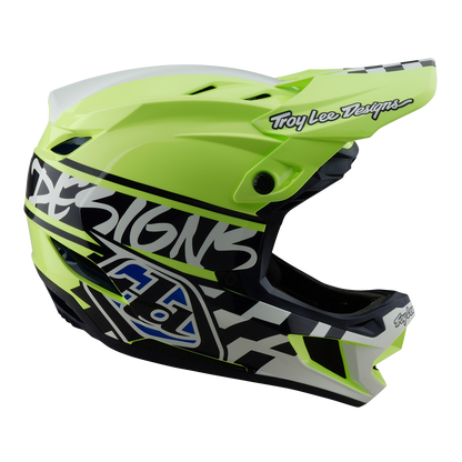 Casque VTT TROY LEE DESIGNS D4 POLYACRYLITE MIPS FIFTY 50 Jaune/Bleu
