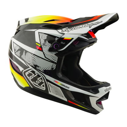 Casque VTT TROY LEE DESIGNS D4 CARBON MIPS Lined Up Noir/Jaune