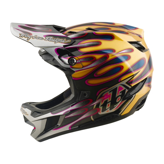 TROY LEE DESIGNS D4 CARBON MIPS Overspray Guld/Svart MTB-hjälm