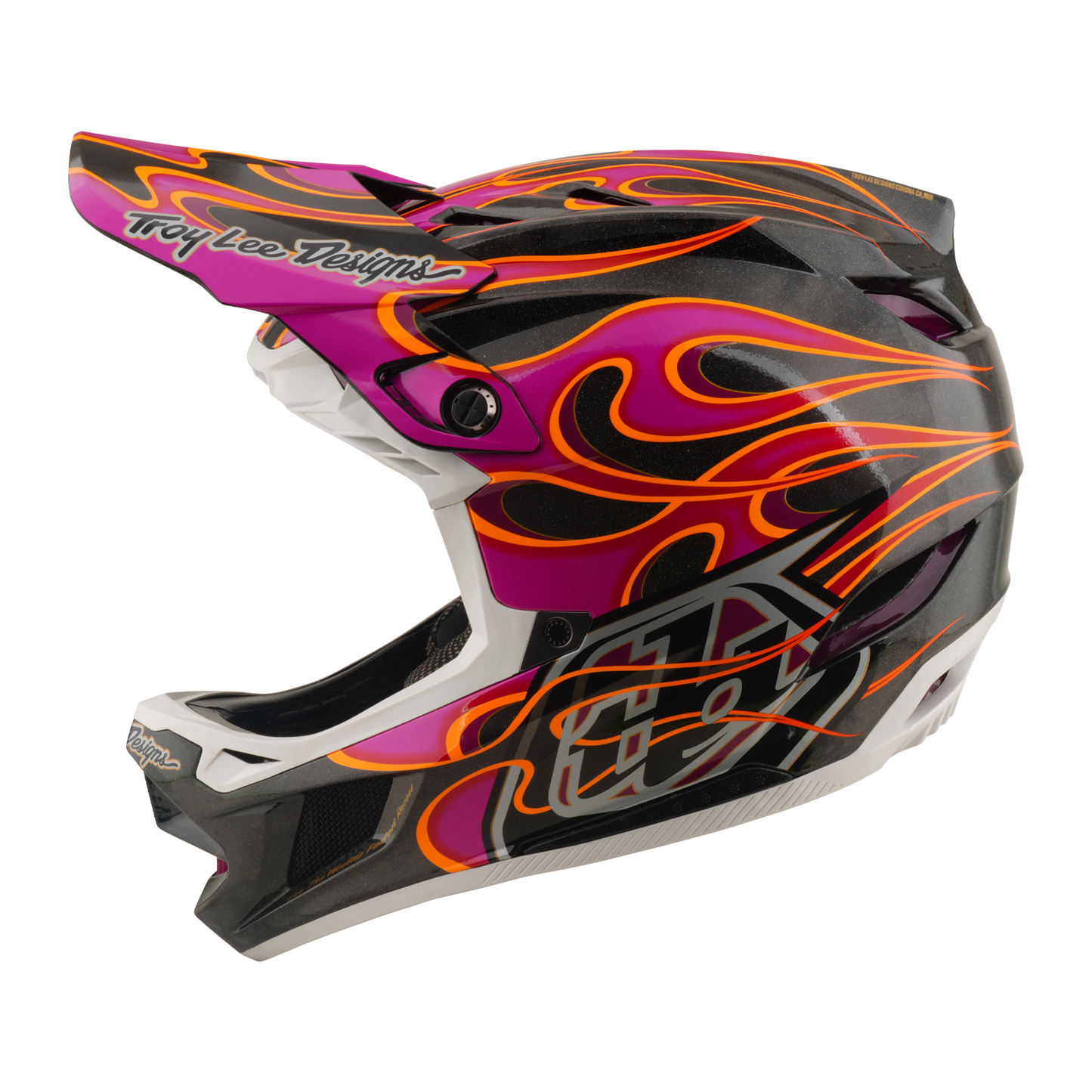 TROY LEE DESIGNS D4 CARBON MIPS Torched Carbon/Magenta MTB-hjälm