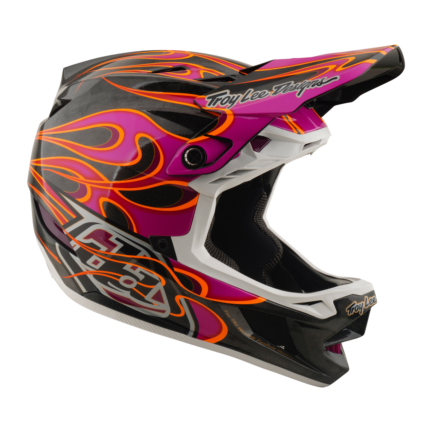 TROY LEE DESIGNS D4 CARBON MIPS Torched Carbon/Magenta MTB-hjälm