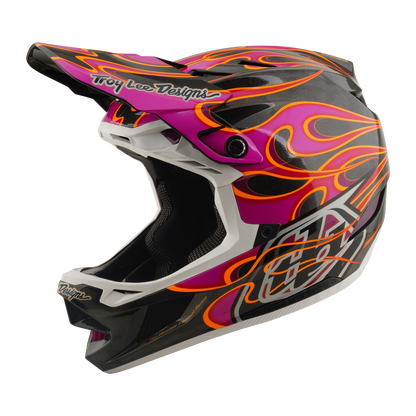 Casque VTT TROY LEE DESIGNS D4 CARBON MIPS Torched Carbon/Magenta