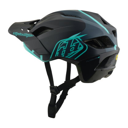 Casque VTT TROY LEE DESIGNS FLOWLINE SE MIPS BADGE Carbon/Bleu