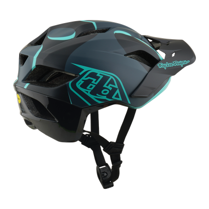 Casque VTT TROY LEE DESIGNS FLOWLINE SE MIPS BADGE Carbon/Bleu