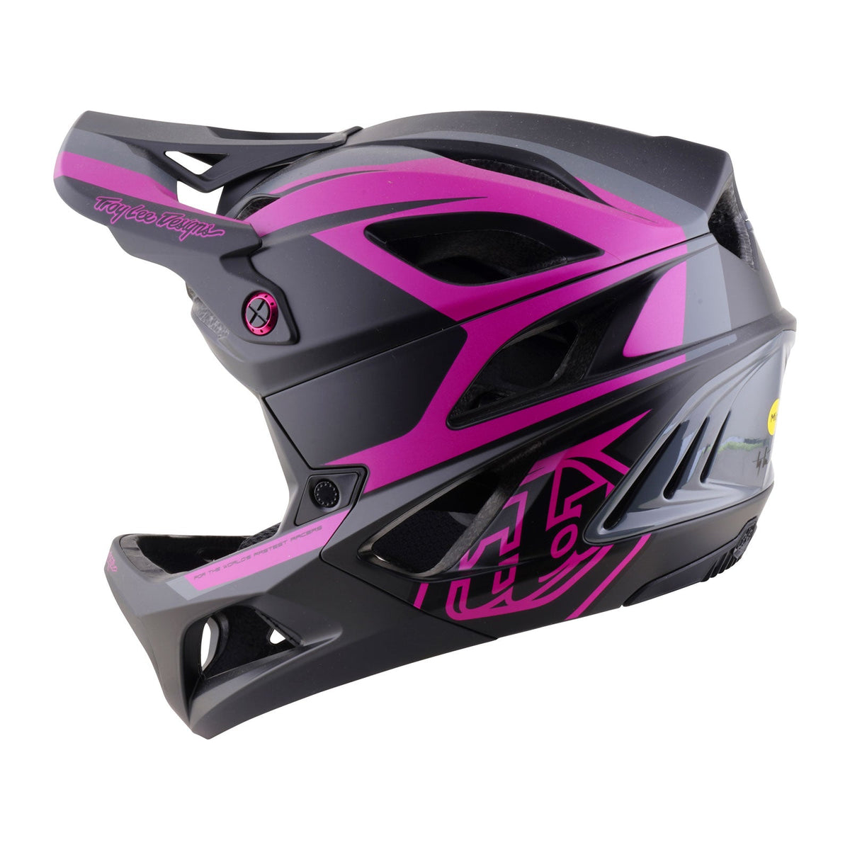Casque VTT TROY LEE DESIGNS STAGE 2 HIGH VIZ Gris/Neon Fuschia