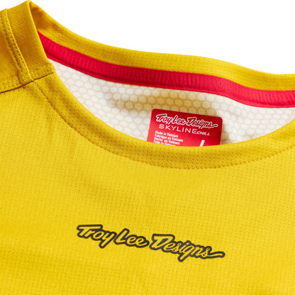 Maillot TROY LEE DESIGNS SKYLINE CHILL SWITCHBACK Manches Longues Jaune Acid