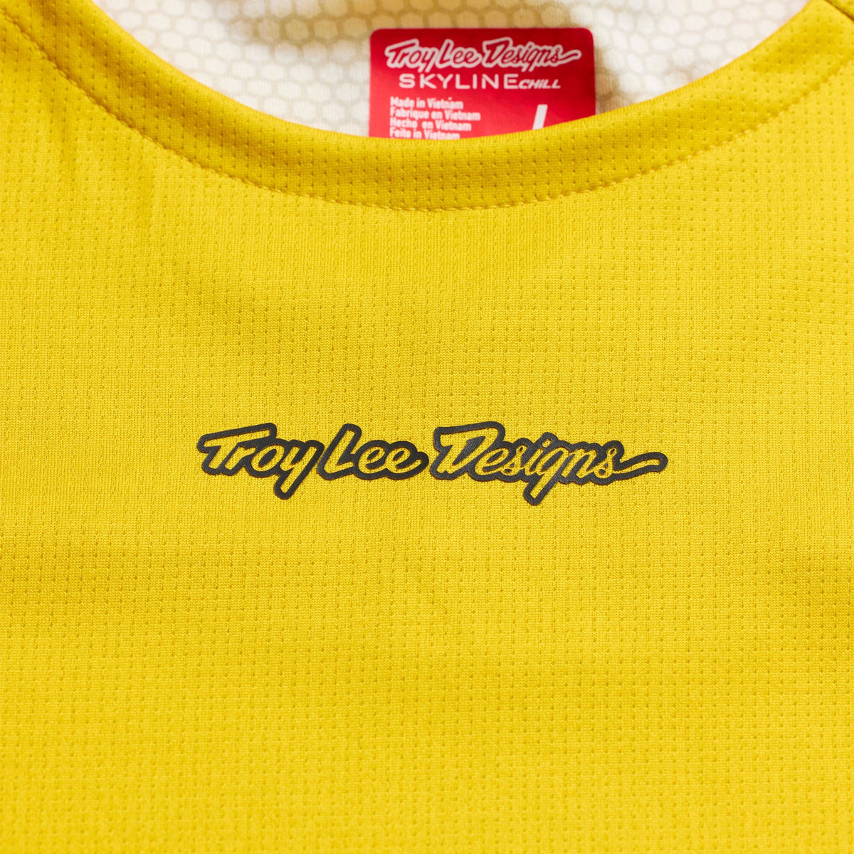 Maillot TROY LEE DESIGNS SKYLINE CHILL SWITCHBACK Manches Longues Jaune Acid