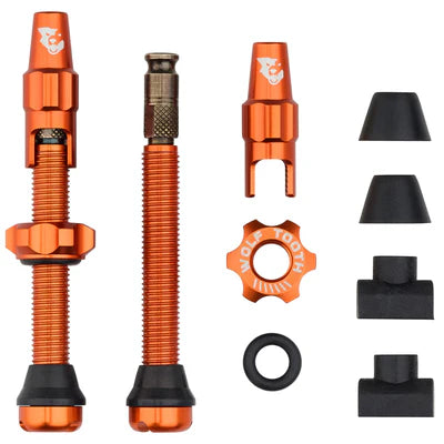 Lot de 2 Valves Tubeless WOLF TOOTH CLIK VALVE Orange
