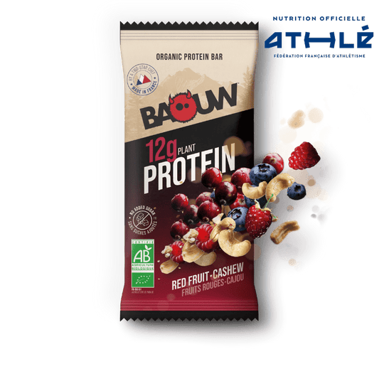 Baton proteinowy BAOUW ORGANIC EXTRA Red Fruits/Cashew (50g)