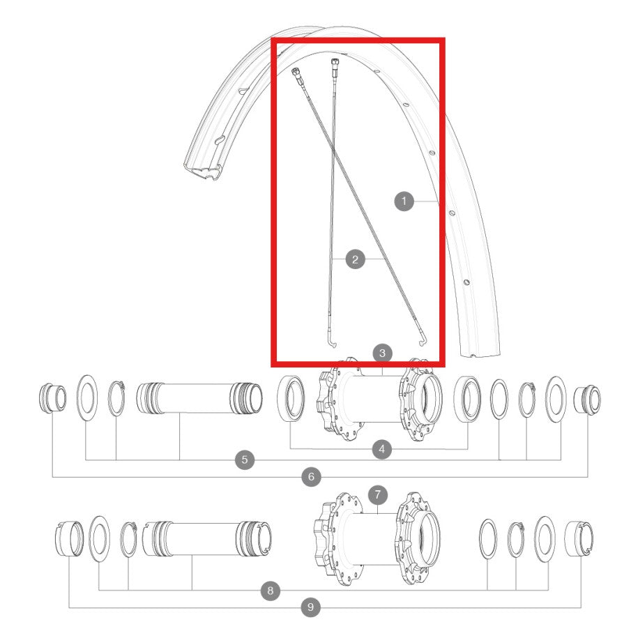 KIT 14 MAVIC J BÖJDA STÅLEKRAR 298 MM DEEMAX DH 20 29'' + SVARTA STÅLNIPPLAR