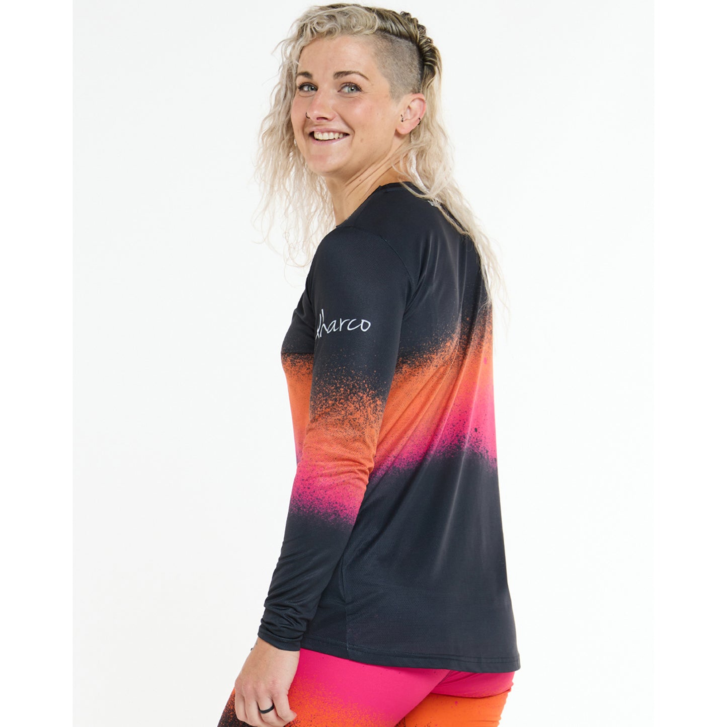 Maillot DHARCO RACE BLACK SNAKE Manches Longues Femme Noir/Orange