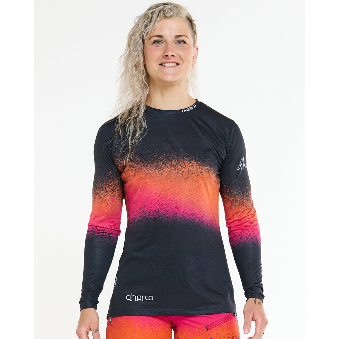 Maillot DHARCO RACE BLACK SNAKE Manches Longues Femme Noir/Orange