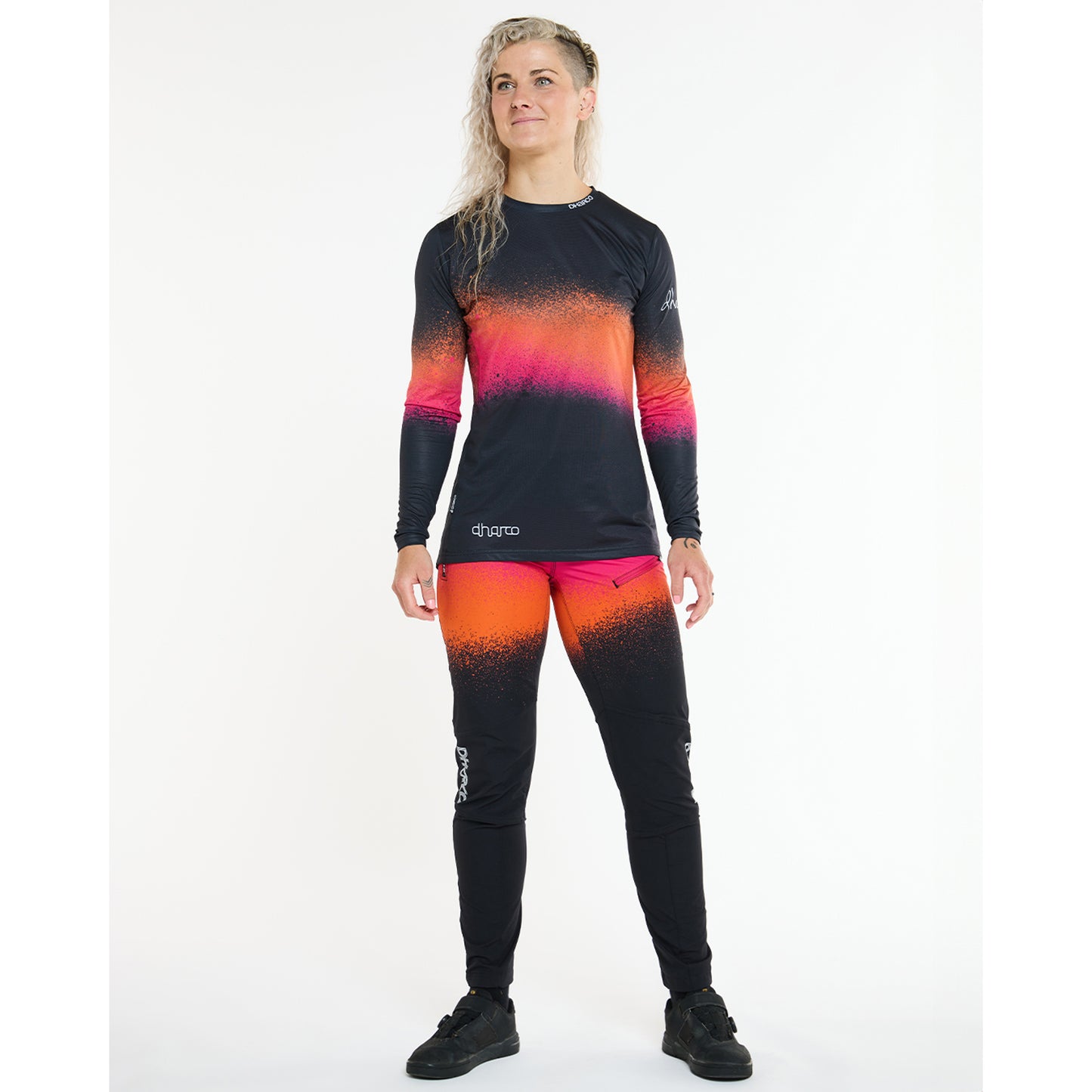 Maillot DHARCO RACE BLACK SNAKE Manches Longues Femme Noir/Orange