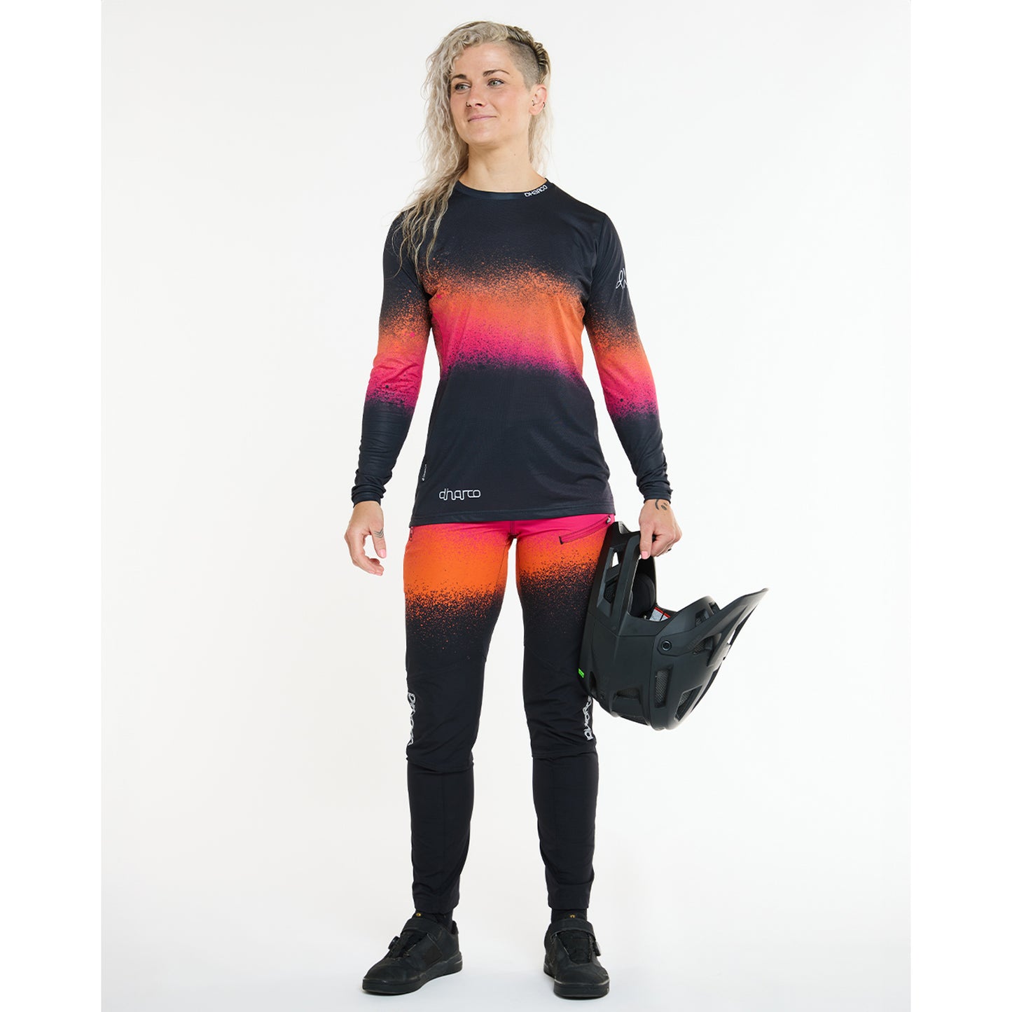 Maillot DHARCO RACE BLACK SNAKE Manches Longues Femme Noir/Orange