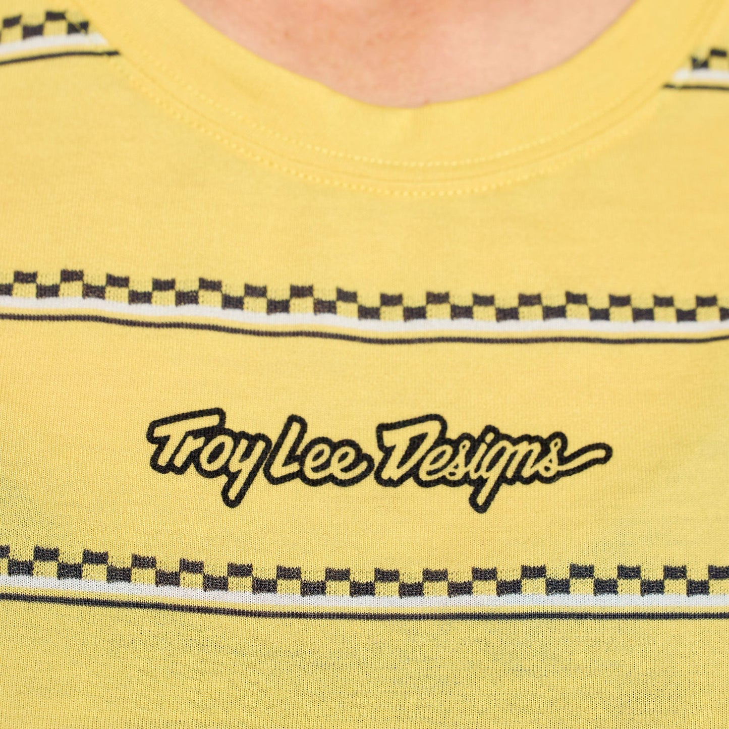 Maillot TROY LEE DESIGNS LILIUM RIDE CHECKED OUT Femme Manches Courtes Jaune