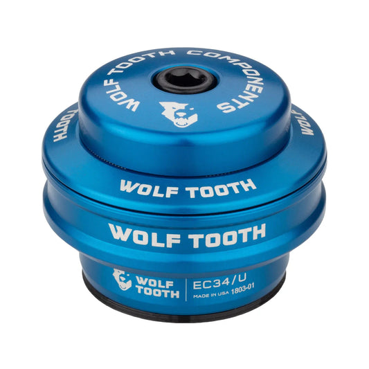 Vysoký kalíšek pro externí náhlavní soupravu WOLF TOOTH PREMIUM 1"1/8 EC34 Stack 16 mm Blue