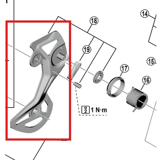 Chape de Dérailleur Arrière Externe SHIMANO GS RD-M8100RX822