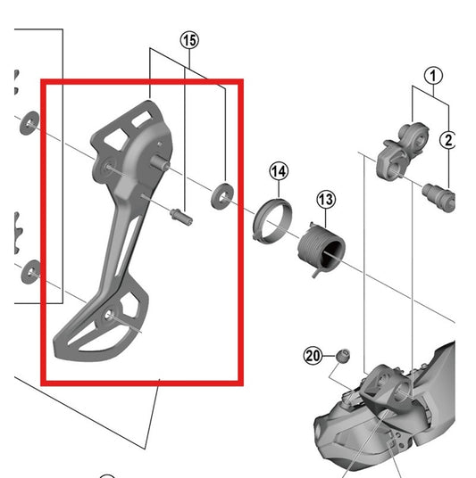 Chape de Dérailleur Arrière Externe SGS SHIMANO RD-M8150-11/12