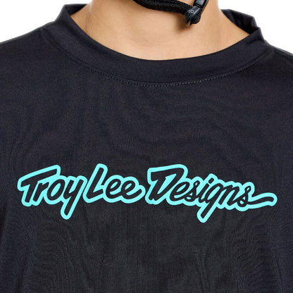 Maillot TROY LEE DESIGNS SKYLINE RIDE SIGNATURE Junior Manches Longues Noir/Vert