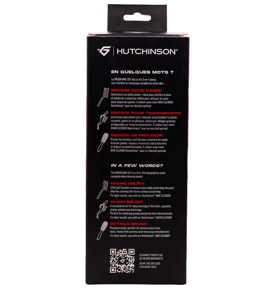 Lot de 3 Brosses HUTCHINSON BRUSH BIKE SET