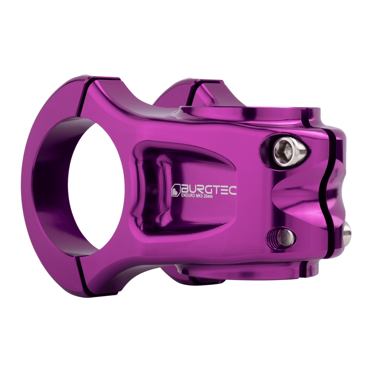 Potence BURGTEC ENDURO MK3 Violet — vue arrière en trois quarts