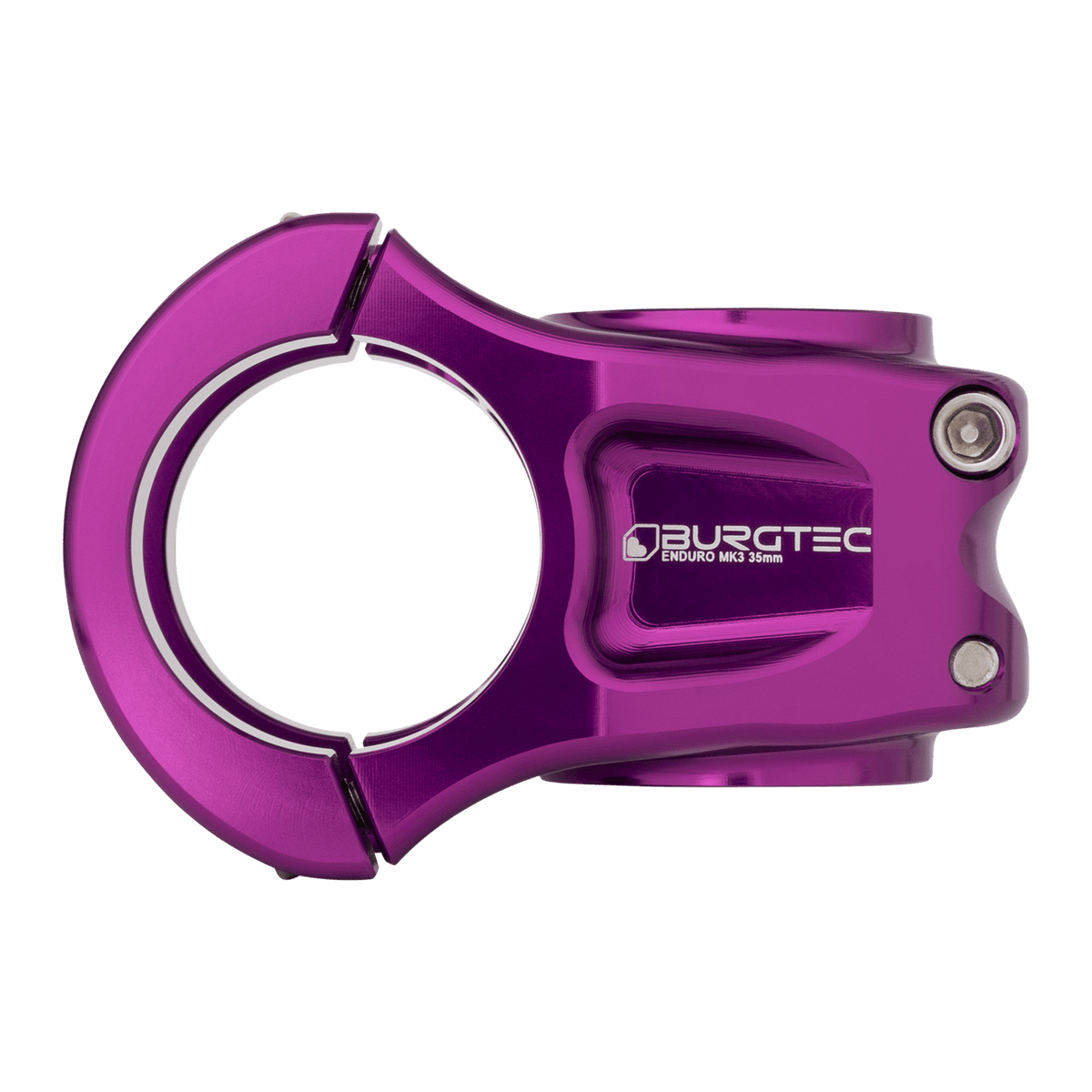 Potence BURGTEC ENDURO MK3 Violet — vue de profil