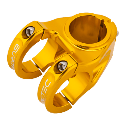 Potence BURGTEC ENDURO MK3 Or — vue de dessus en trois quarts