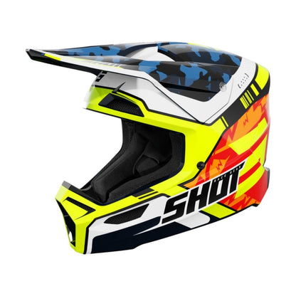 Casque BMX SHOT FURIOUS Junior Flash Blue Neon Yellow Glossy