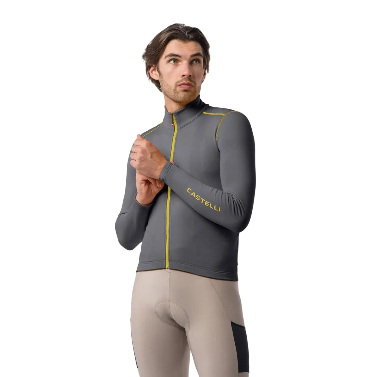 Maillot CASTELLI UNLIMITED TRAIL 2  Manches Longues Gris/Mangue Mojito