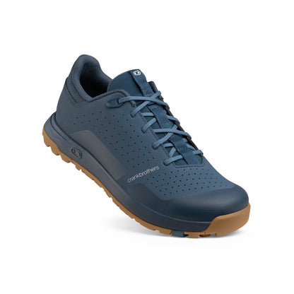Chaussures VTT CRANKBROTHERS MALLET TRAIL LACE CLIP Bleu/Gum — vue trois quarts