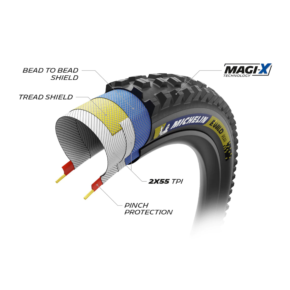 Pneu MICHELIN E-WILD REAR Racing Line 29x2,60 Tubeless Ready Souple