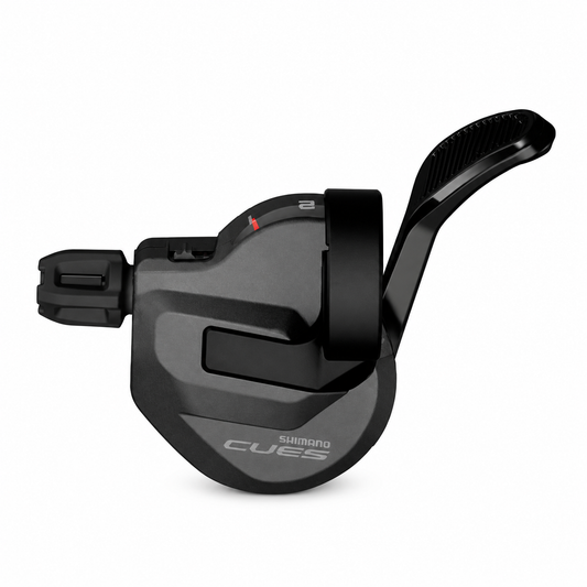 Commande de Vitesse Gauche SHIMANO CUES SL-U8000-L 2V Avec Indicateur de Vitesse — vue du produit sur fond blanc