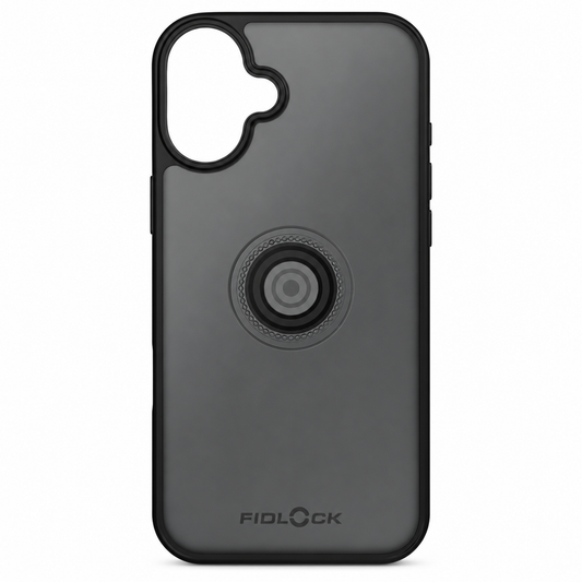 Coque FIDLOCK VACUUM pour Iphone 16+ Noir — vue du produit sur fond blanc