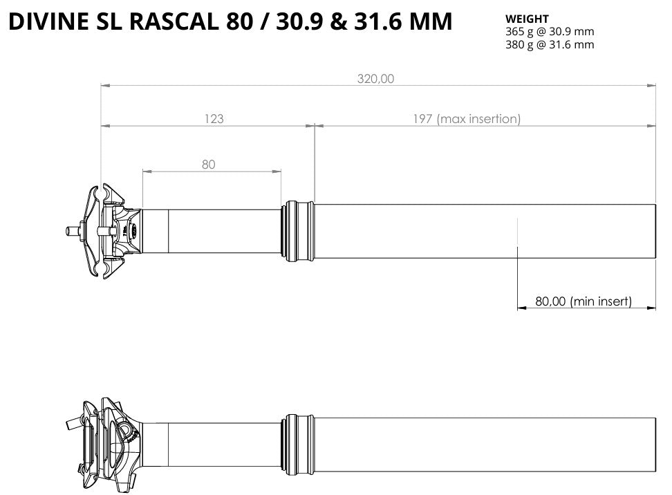 Tige de Selle Télescopique BIKEYOKE DIVINE SL RASCAL