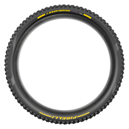 Pneu PIRELLI SCORPION EMPEROR 27.5x2.40 Supersoft DH+Wall Tubeless Ready Souple Noir/Jaune Team Edition