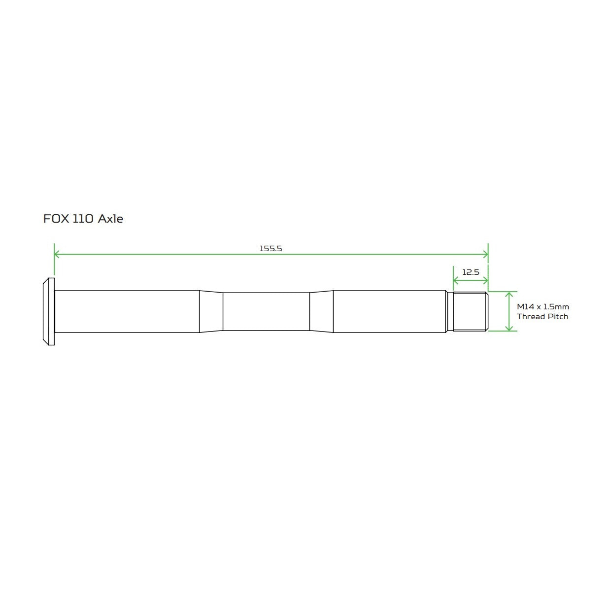 Axe de Roue Avant HOPE pour Fourche FOX 36/38 Noir