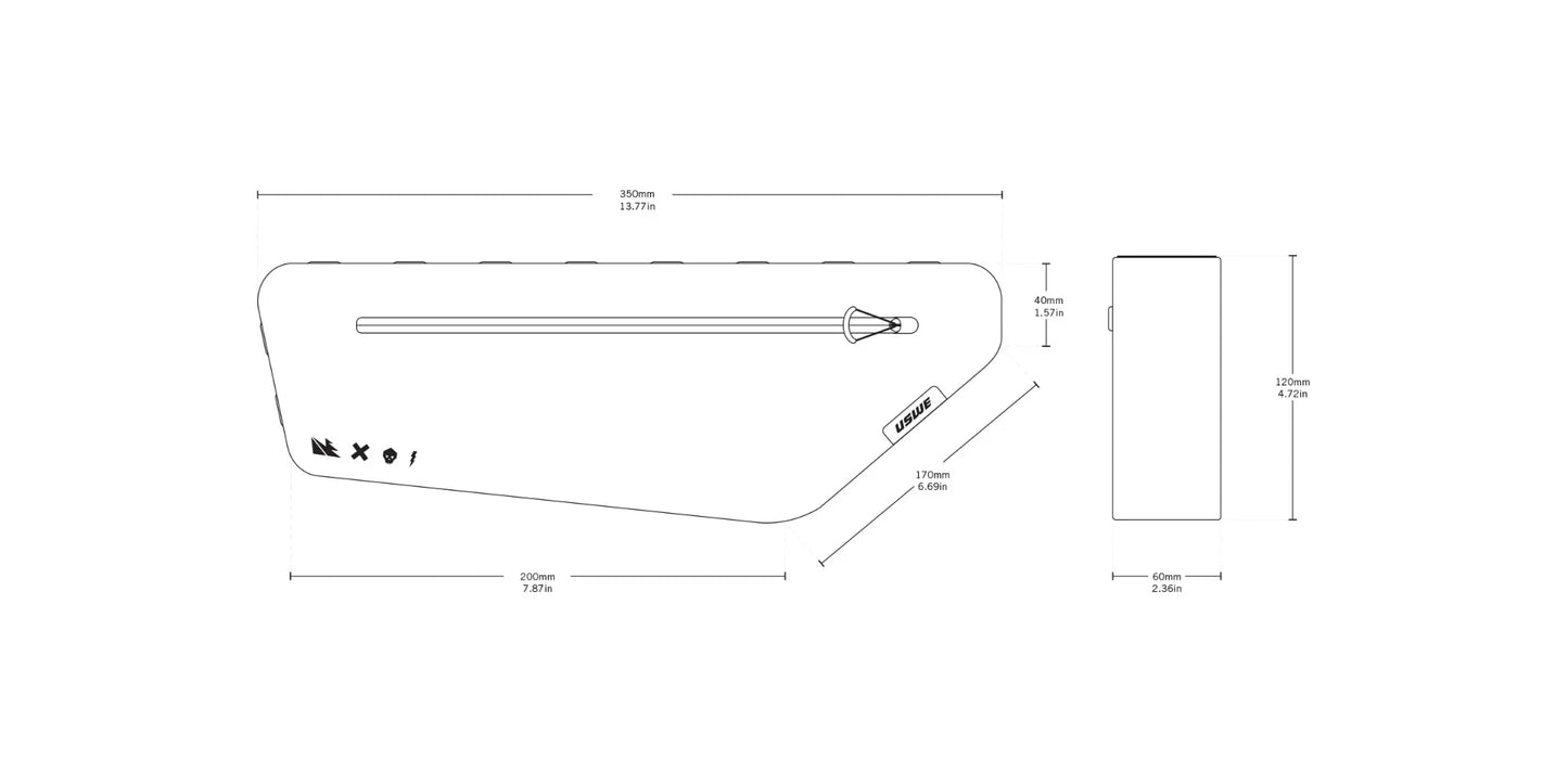Torba na ramę USWE FRAME TUBE SMALL 2,6 l, czarna
