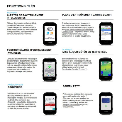 Compteur GPS GARMIN EDGE 850 — fonctions d’entraînement et de connectivité