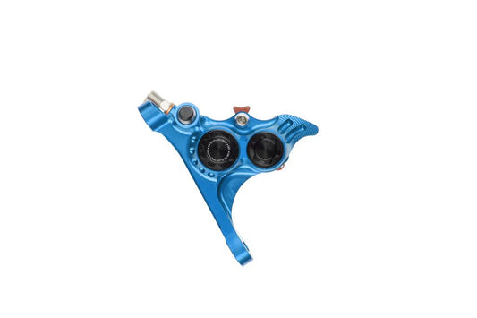 Przedni zacisk hamulcowy HOPE RX4+ SL FMF (+20) 70mm 4 tłoczki DOT Blue