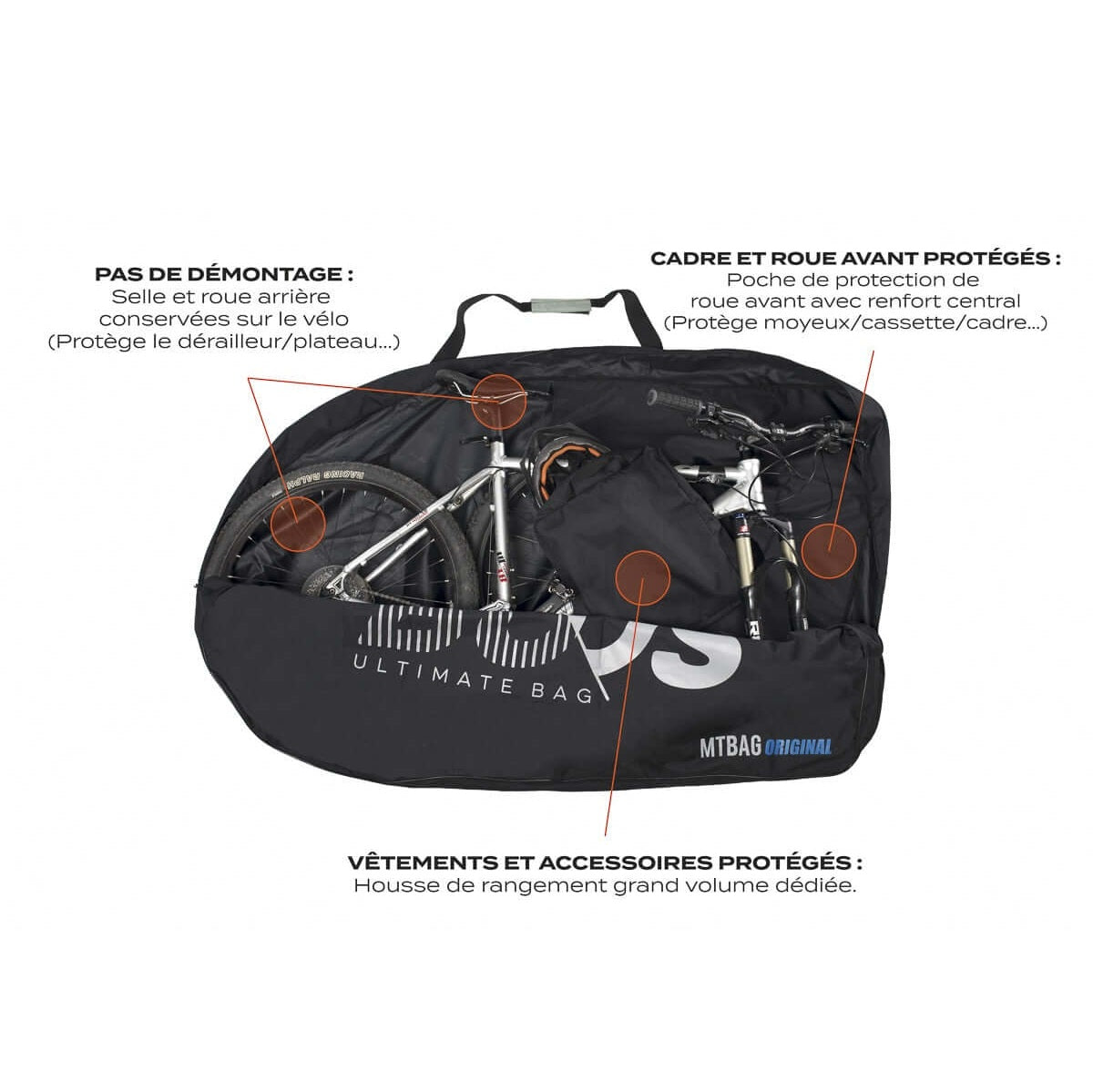BUDS MTBAG ORIGINAL Överdrag för landsvägscykel Svart