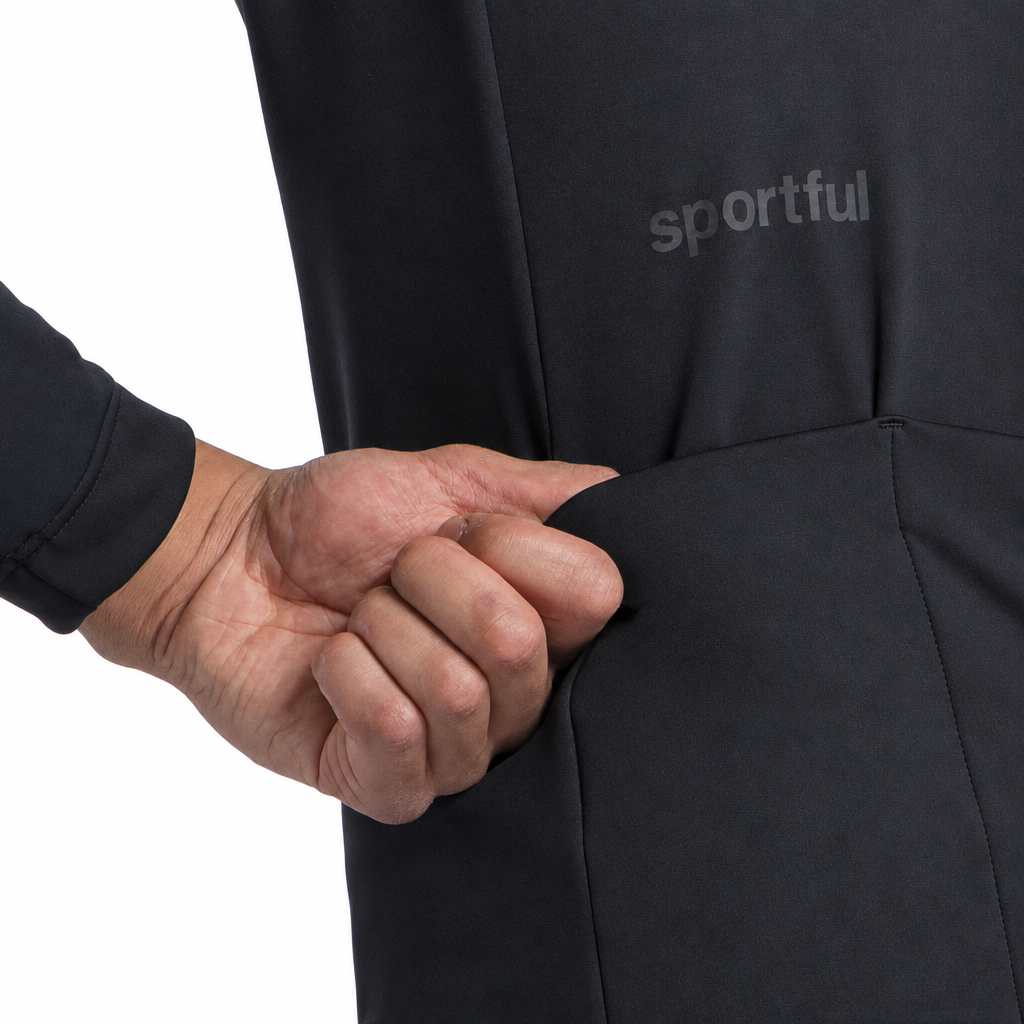 Veste SPORTFUL CLASSIC 2 Noir, détail de la poche sur fond blanc