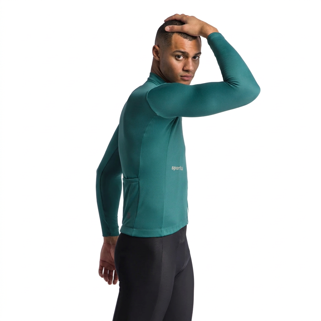 Maillot Sportful Classic vert, vue de profil sur fond blanc