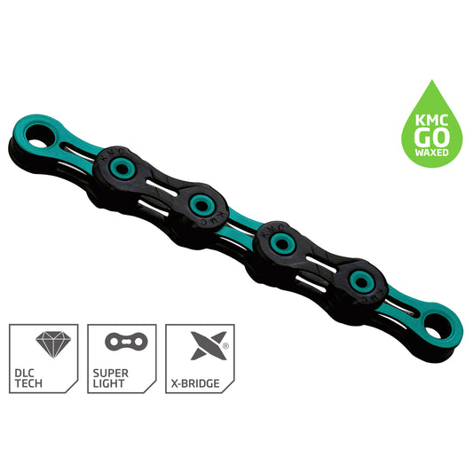 11V KMC DLC11 vaxad svart/keleste kedja