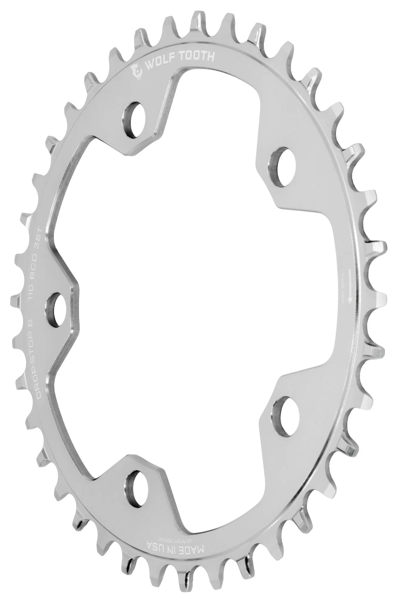 WOLF TOOTH DROP-STOP B GRAVEL/CX 110 mm, rå silver, monodäck