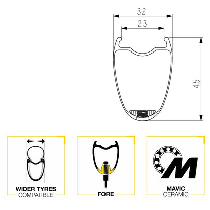Paire de Roues MAVIC COSMIC SLR 45 DISC Tubeless Ready (Center Lock) 2025
